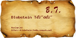 Blobstein Tádé névjegykártya